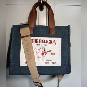 True Religion Denim and Brown Messenger Bag